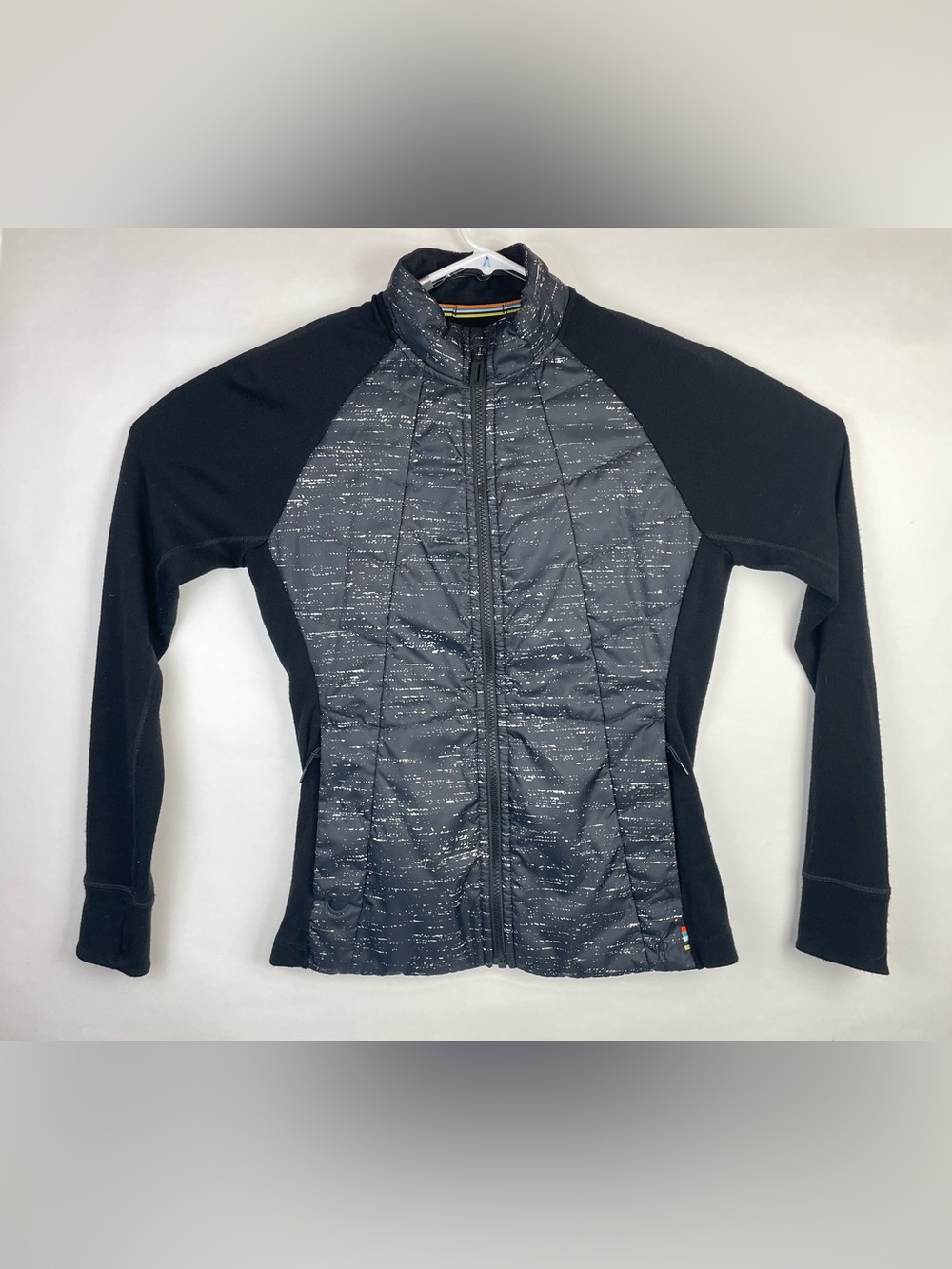 Smartwool Women's Black and Heather Gray Primaloft 60 Quilted Full-Zip jacket M